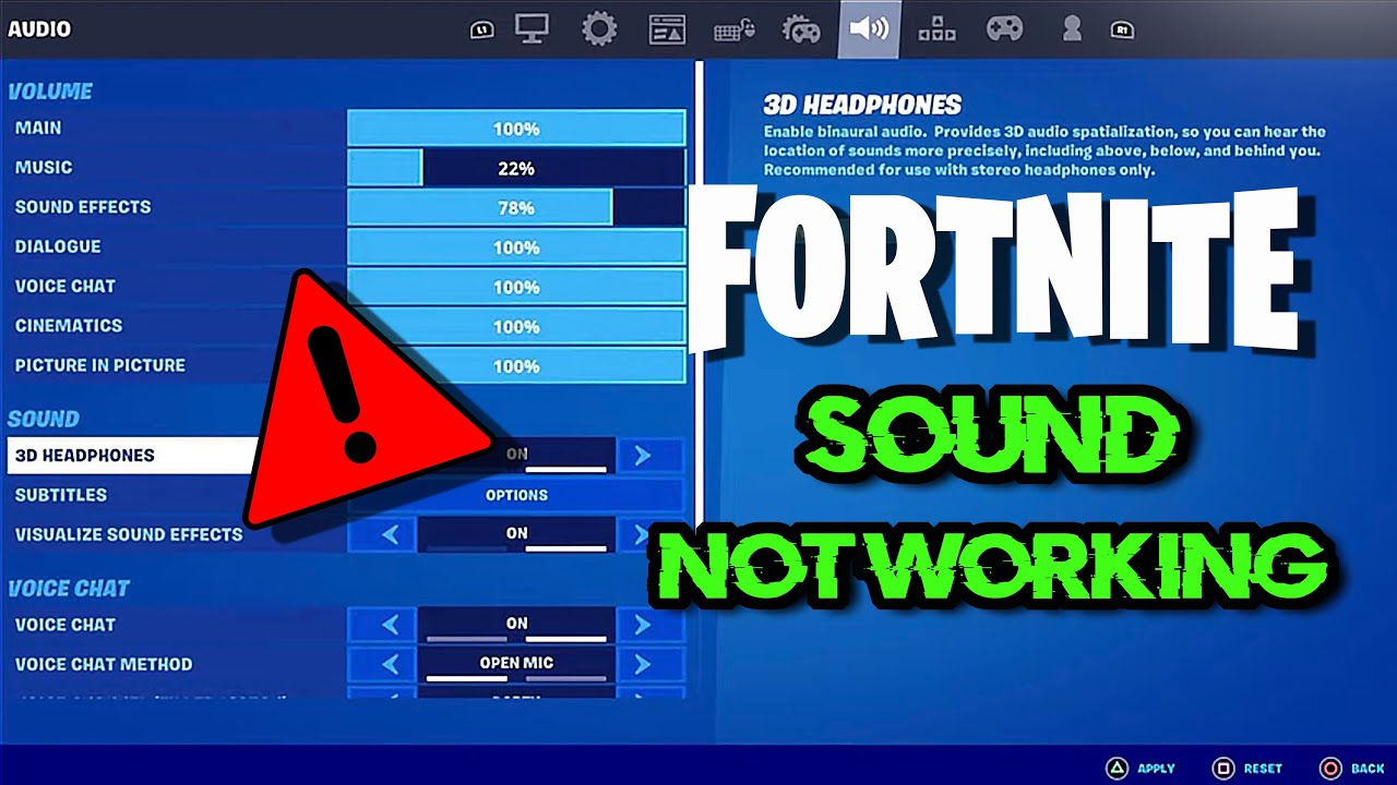 Fortnite Ses Çalışmıyor Ses Problemleri Çözümü (4)