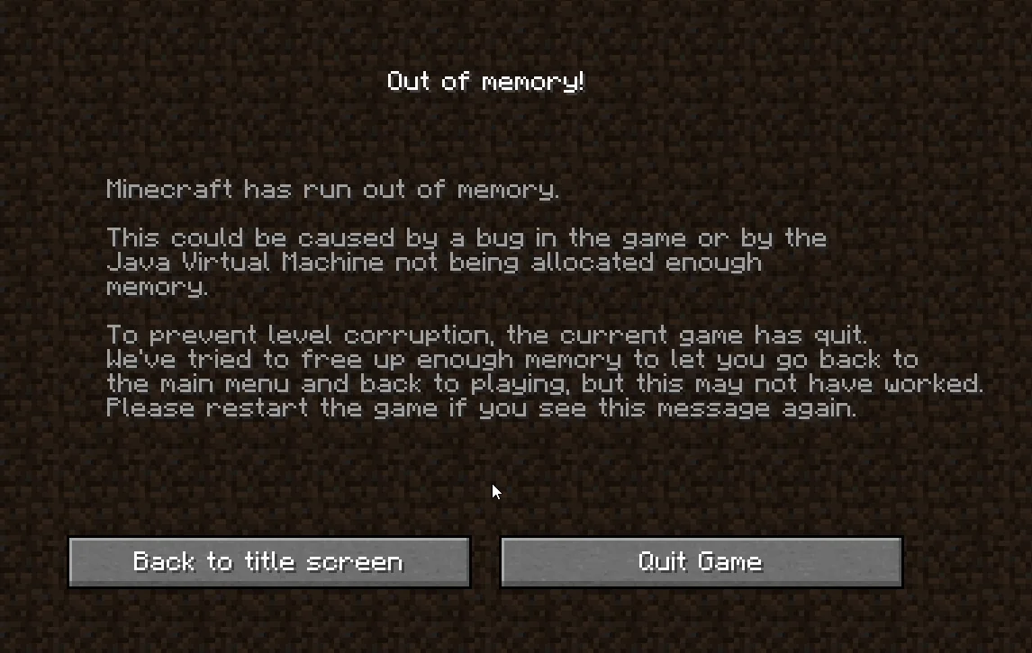 Minecraft Out of Memory Hatası Çözümü (1)